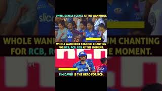 whole wankhede stadium chanting rcb rcb to support mi for win || mi vs dc 2022 || ipl 2022 #shorts