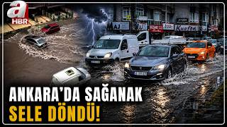 Ankara'da Yolar Göle Döndü, Araçlar Sürüklendi! İşte O Görüntüler... |