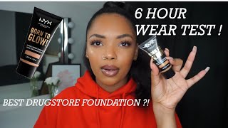 NYX BORN TO GLOW FOUNDATION | FIRST IMPRESSION + WEAR TEST | NAOMI NYARA