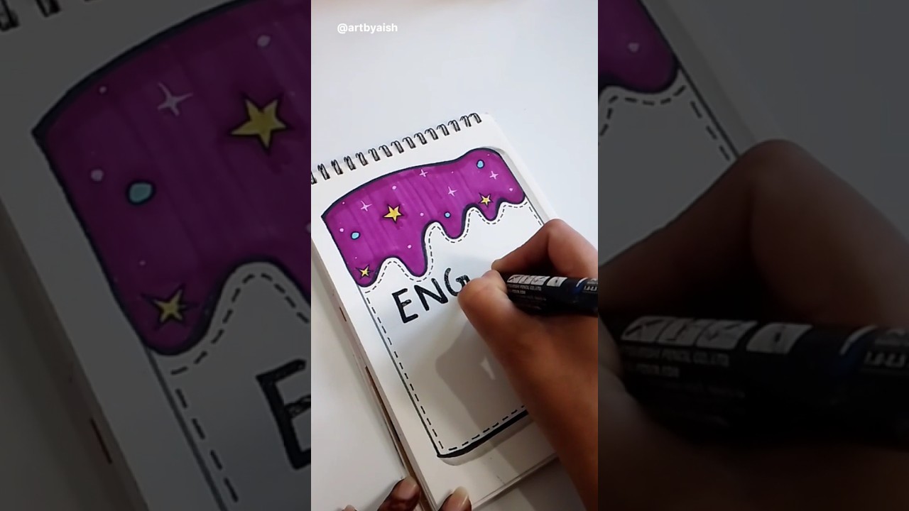 Easy Notebook Frontpage Idea 😱|English Frontpageidea#shorts#diy#art#cover #kids#trendingshorts #cute