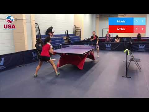 USATT U17 Girls Trials Semi-Final RR: Nicole Deng (NOVATTC) v. Amber Liu
