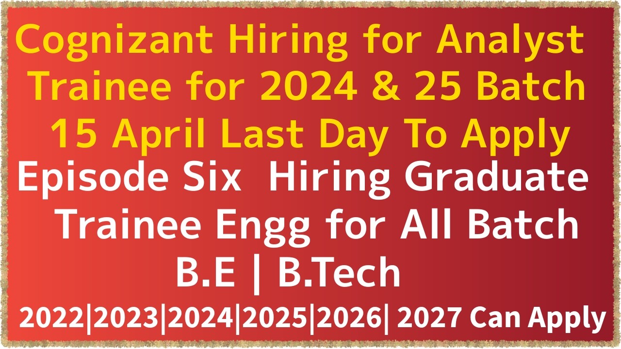 Off Campus Drive From eClerx, Cognizant, Hitachi Energy | 2022, 2023, 2024, 2025, 2026, 2027 Batch