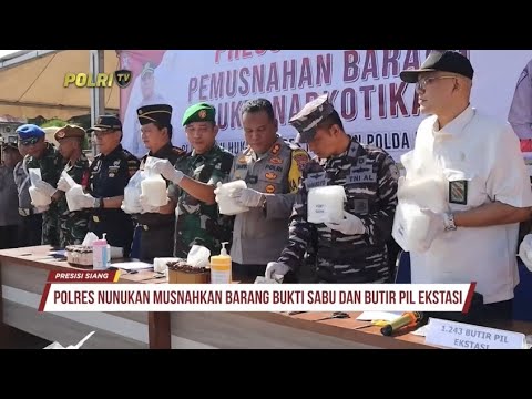 POLRES NUNUKAN MUSNAHKAN BARANG BUKTI SABU DAN BUTIR PIL EKSTASI