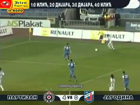 19 kolo JSL: Partizan - Jagodina 4 - 0    ( Stadion JNA )