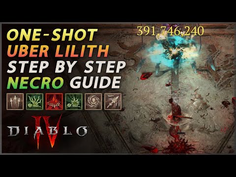 ONE SHOT Uber Lilith Necromancer Step By Step Guide (Season 1) | Skip Every Mechanic! | Diablo 4