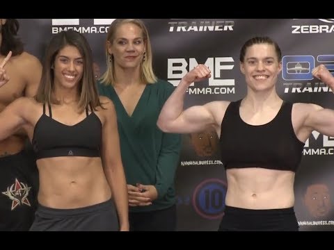 Megan Cawley vs. Hope Chase - Weigh-in Face-Off - (Invicta FC 37) - /r/WMMA
