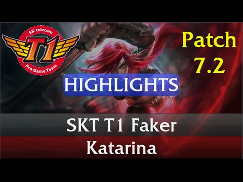 SKT T1 Faker - Katarina Midlane Highlights Patch 7.2