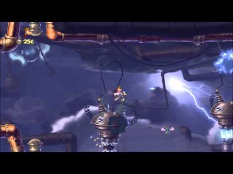 Rayman Origins (1080i HD) Walkthrough Part 87 - Riding the Storm - Electoons & Lum Medal