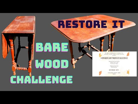 Restoring vintage/antique Fold table, #uniqueantiquechallenge  Bare wood challenge!