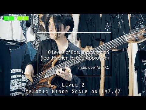 10 Levels of Bass Improvisation (feat. Hadrien Feraud Approach) over Mr. P.C.