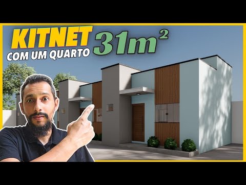 MODELO DE KITNET PEQUENA COM UM QUARTO | kitnet com 31m²