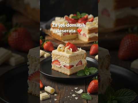 Krem kolač sa jagodama i belom čokoladom 🍓🍰