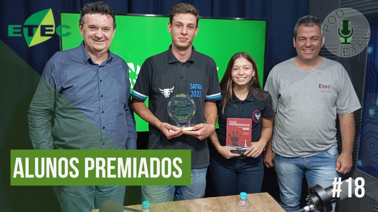 Alunos Premiados 3ª Feira de Ciências e Tecnologia do Oeste Paulista  - PodEtec #18.