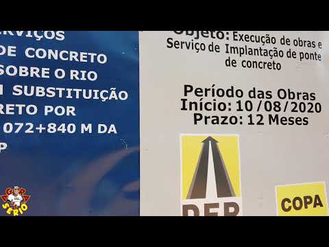 Placa da construção da Ponte do Juquiazinho 2020