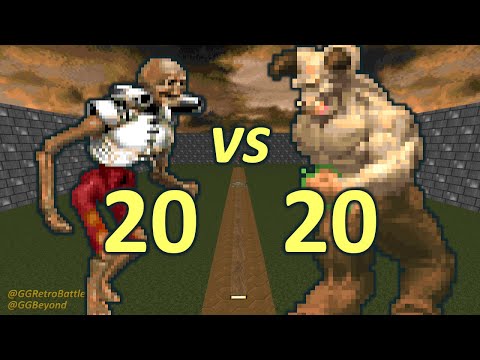 20 Revenants vs 20 Hell Knights - Monster Infighting - Doom II Retro Battles