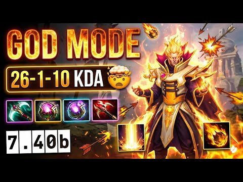 🔥 7.40b - Invoker Immortal Midlane Goes GOD MODE 😱 | FULL GAME |   KDA 26 1 10 🔥 #invoker