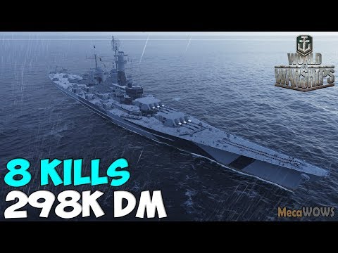World of WarShips | Montana | 8 KILLS | 298K Damage - Replay Gameplay 4K 60 fps