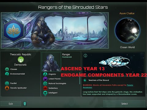 Stellaris: BEST Rush build of 4.1 Everyclick Chosen/Environmentalist: 13 year ascend/22 year endgame