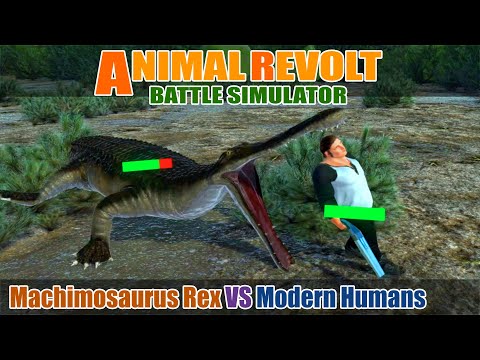 Machimosaurus Rex vs Modern Humans - Animal Revolt Battle Simulator