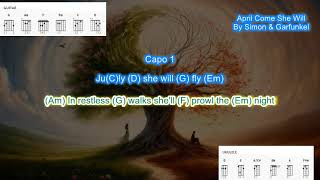 April Come She Will (capo 1) by Simon &amp; Garfunkel SIMPLIFIED play along with Chords and lyrics