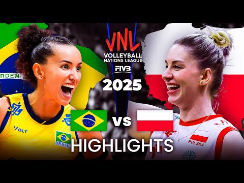 BRAZIL 🇧🇷vs POLAND 🇵🇱 | HIGHLIGHTS | Women's VNL 2025