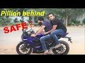 Is Pillion Safe on R15 V3 or any other Split seat  bike without handles ?