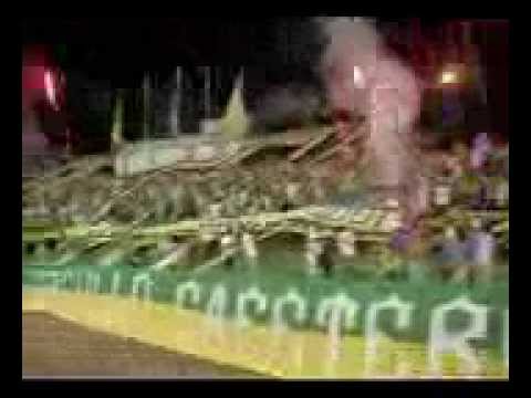 "ARTILLERIA VERDE SUR, MANDA EN EL EJE" Barra: Artillería Verde Sur &bull; Club: Deportes Quindío