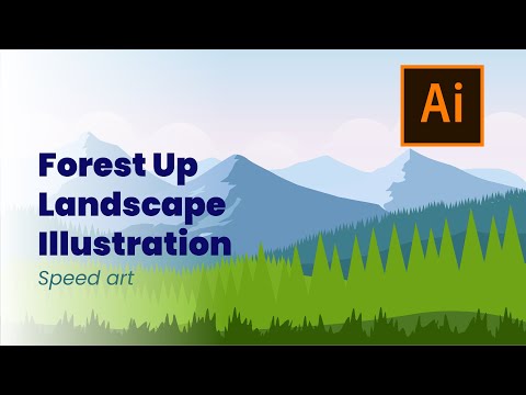 Forest up - Landscape Illustration | Speed Art | ADOBE ILLUSTRATOR CC 2021
