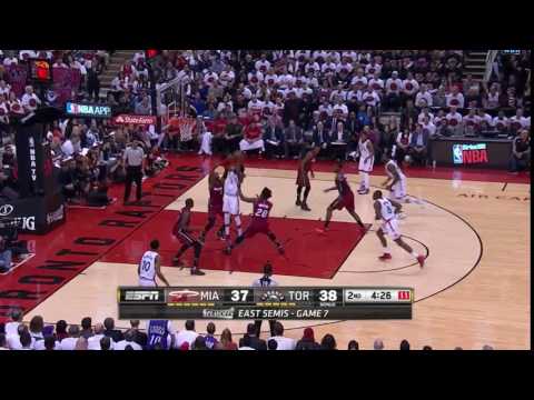 NBA, playoff 2016, Raptors vs. Heat, Round 2, Game 7, Move 19, DeMarre Carroll, 2 pointer
