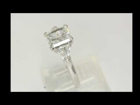 GIA 4.07CTS HVS2 diamond platinum engagement ring 3.07CT radiant trillion sz 7 - 28764