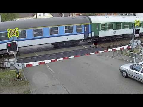 AP- Czech man narrowly misses speeding train
