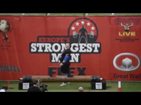 Zydrunas Savickas Europe's Strongest Man 2013 world record log lift 221KG