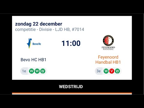 Bevo HC HB1 - Feyenoord handbal HB1