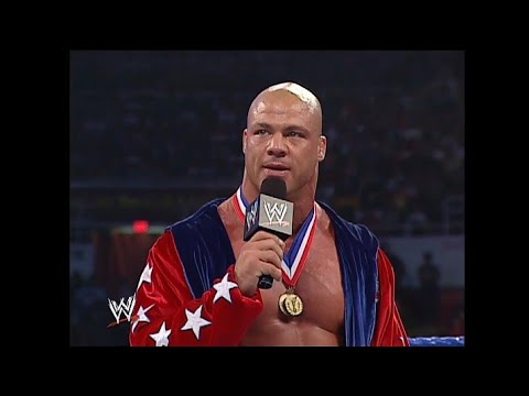 Kurt Angle calls out Brock Lesnar & Mr. McMahon! 08/21/2003