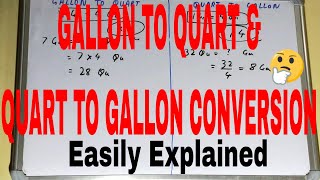 How to convert quart to gallon and gallon to quart|Quart to gallon conversion|Gallon to quart