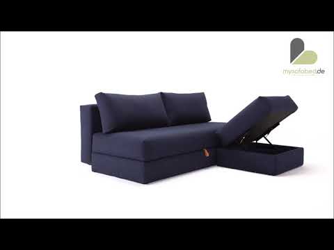 OSVALD Schlafsofa & CORNILA Hocker von Innovation - mysofabed.de