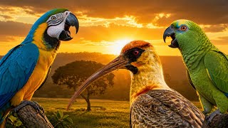Pássaros cantando, Som de Arara, Papagaio, Curicaca na natureza