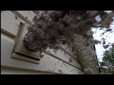 THIS ONE'S BAD GUYS! Satisfying Dryer Vent Cleaning! #almetaldryervent #satisfying #fyp #asmr #diy