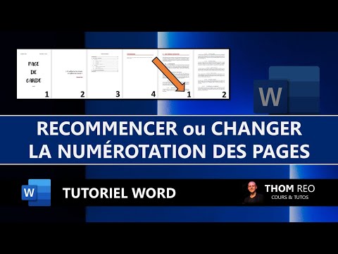 RECOMMENCER ou MODIFIER la NUMÉROTATION de page WORD - Tuto express