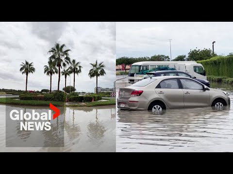 Dubai floods: Roads turn to rivers as airport diverts arriving flights