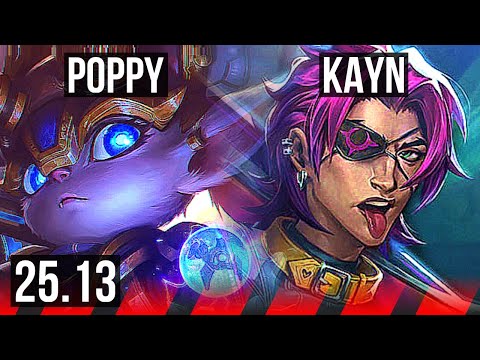 POPPY vs KAYN (TOP) | 9/1/8, 6 solo kills, Dominating | EUW Master | 25.13