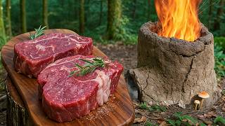 Download lagu Primitive Steak Cooking in a Clay Oven Built from Mud and Sticks mp3