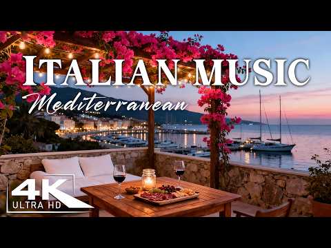 Romantic Vibes & Mediterranean Music🎶 2+ Hours Relaxing Italy Coast & Lake Como Ambience 4K