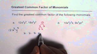 How to Find Greatest Common Factor of Monomials