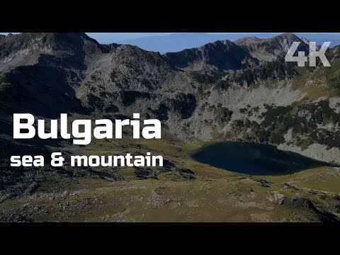 Flying over Bulgaria | Beautiful Nature Scenery - sea and mountain [4K] Relaxing folk music