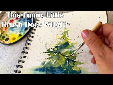 Paint gorgeous trees with this weird brush- start to finish watercolor tutorial