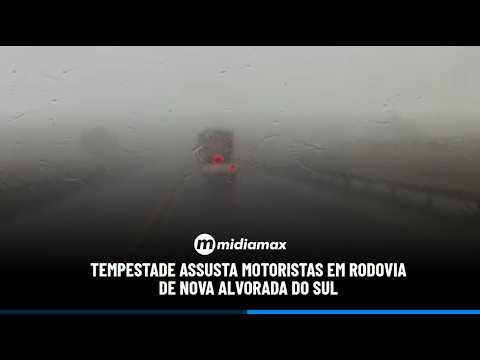 Tempestade assusta motoristas em rodovia de Nova Alvorada do Sul
