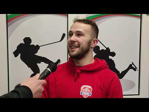 24. 1. 2024: Vojtěch Střondala po utkání HC RT TORAX Poruba 2011 – SK Horácká Slavia Třebíč (0:1)