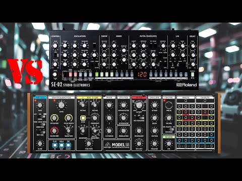 Behringer Model 15 vs Roland SE02 (Moog Model D Clone)