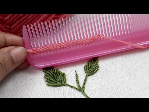 Hand Embroidery amazing Tricks #06#Easy Sewing Hack with hair comb ||super easy flower embroidery